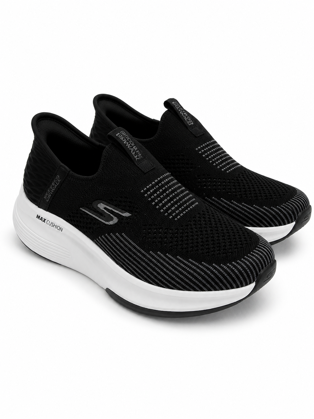 Skechers Hands Free Slip-ins® Max Cushioning Running Shoes – Black/White